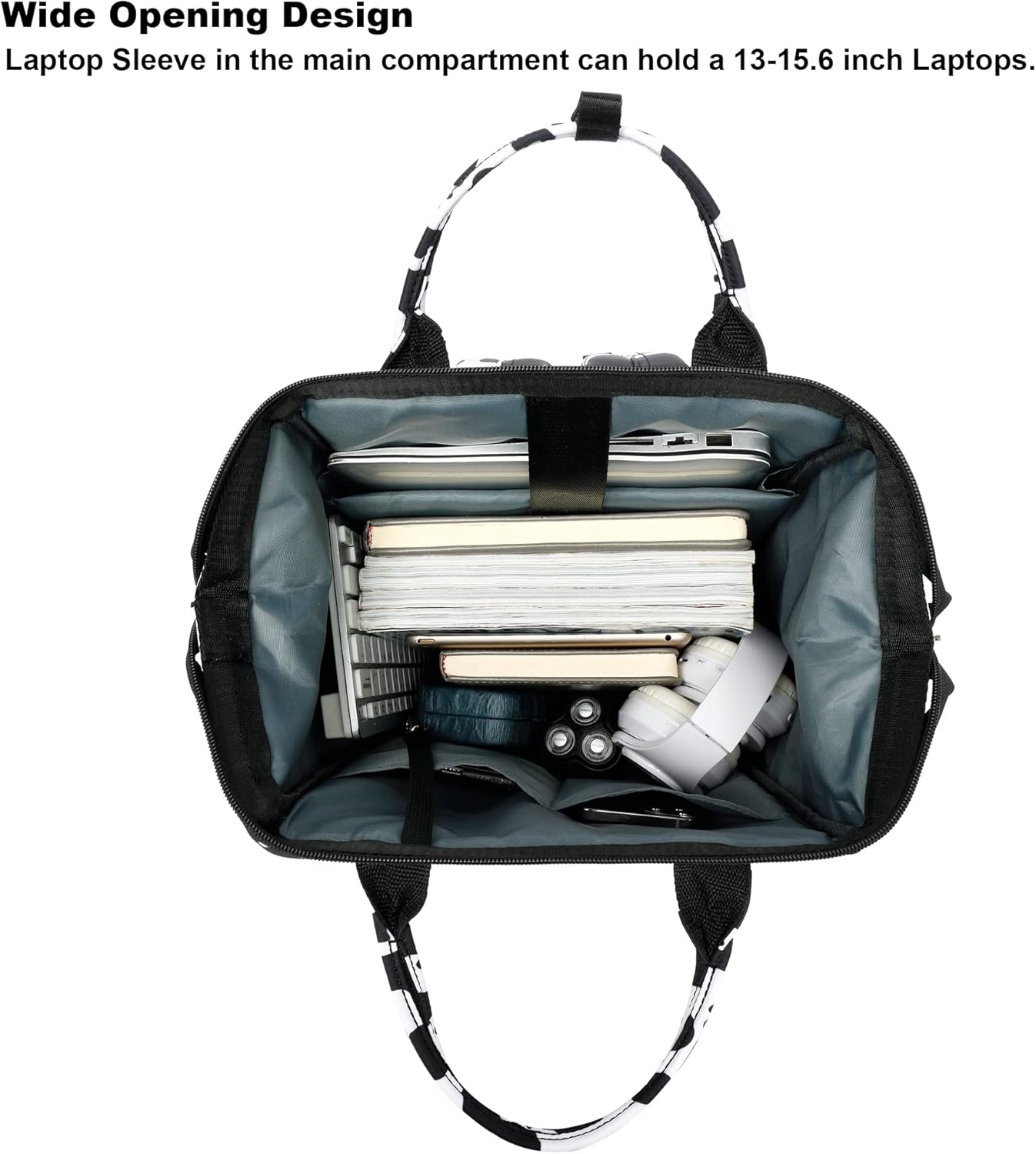 Cow Print Women Laptop Backpack, College School Backpack Bookbag 15.6 Inch Computer Backpacks for Work Business Travel - Image 3