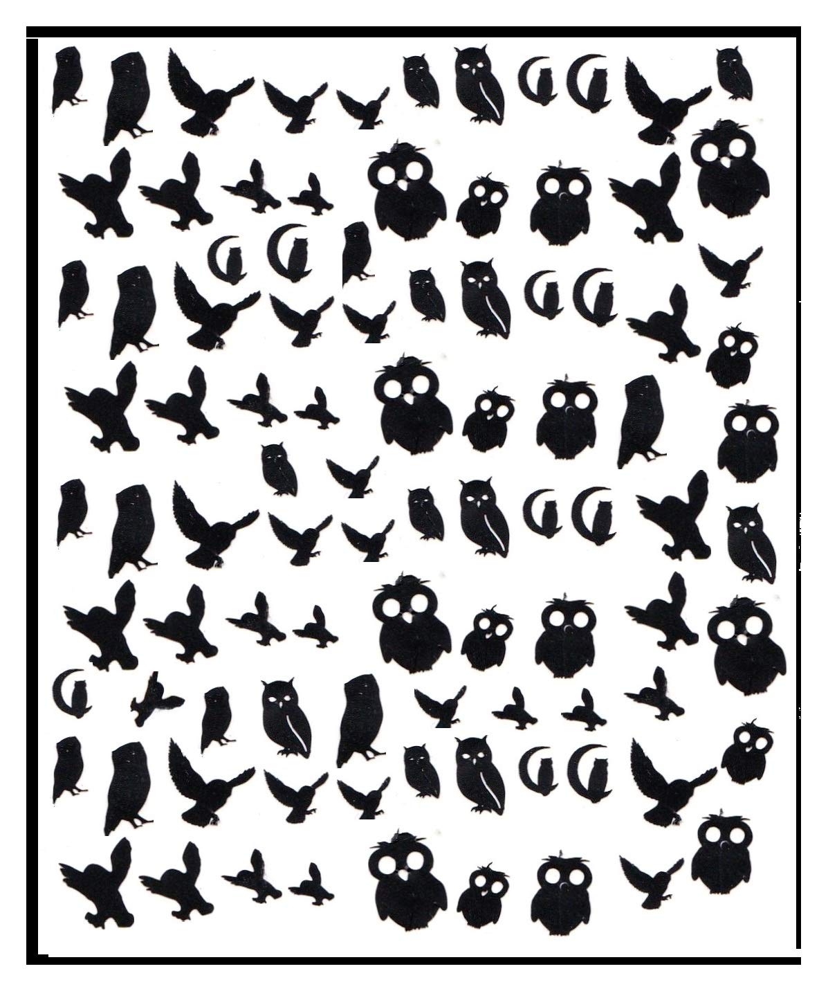 Kaz Creations Owl Nail Stickers Black Owl Collection (Owl Nail Stickers Black)