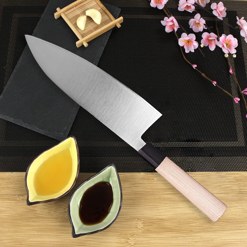 WILDMOK 19,4 cm Deba-Messer, deutsches Edelstahl-Sashimi-Messer, asiatisches Usuba-Lachsmesser für Linkshänder