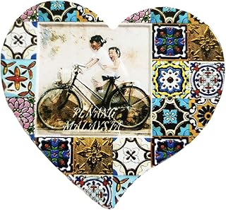 Penang Malaysia 3D Heart-Shaped Refrigerator Magnet Resin Travel Souvenirs,Handmade Home & Kitchen Decoration Penang Fridge Magnet Collection Gift
