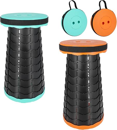 BOWINR Taburete telescópico portátil mejorado, asientos plegables retráctiles para adultos, silla plegable ligera y resistente con capacidad de
