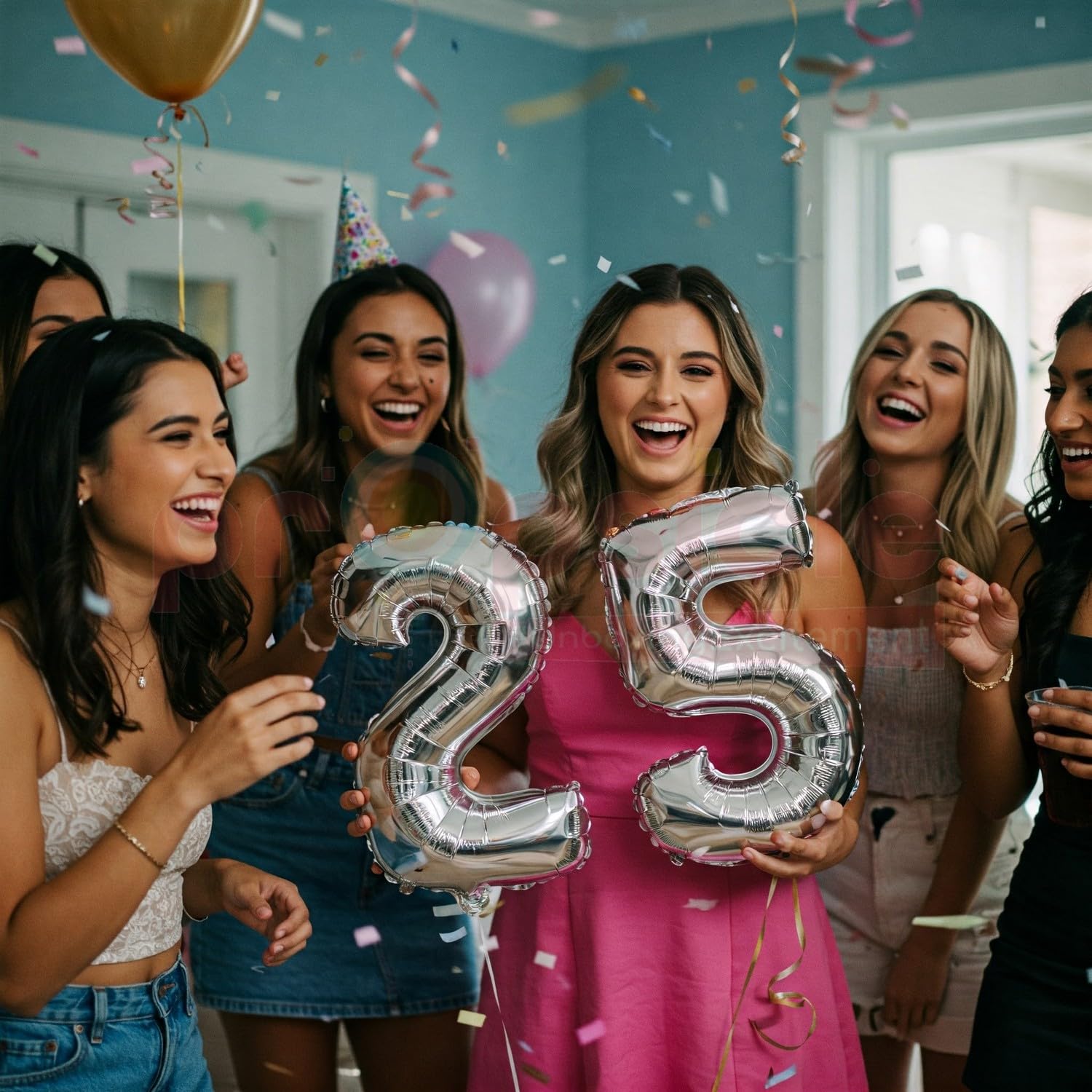 Propsicle Silver No. 25 Foil Balloon For Birthday Decoration, 16 inch 2