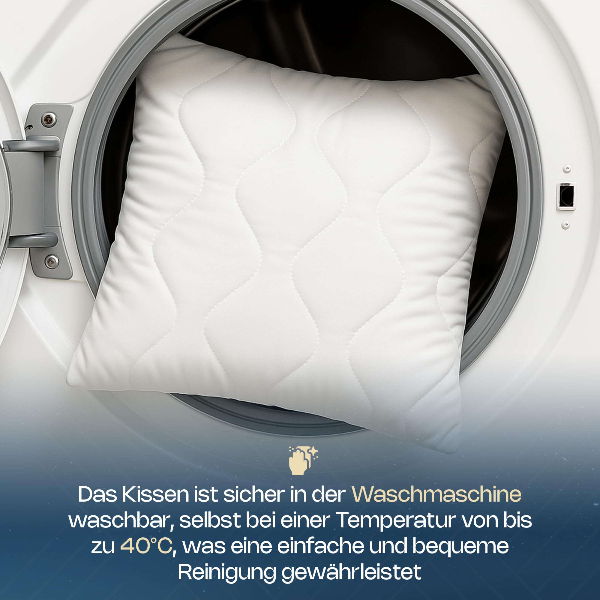 SuperKissen24. 2er Set Kopfkissen aus Mikrofaser 80x80 cm mit Polyester Kissenfüllung - waschbares Innenkissen geeignet für Allergiker - Couchkissen, Sofakissen, Dekokissen - Good Sleep Weiß