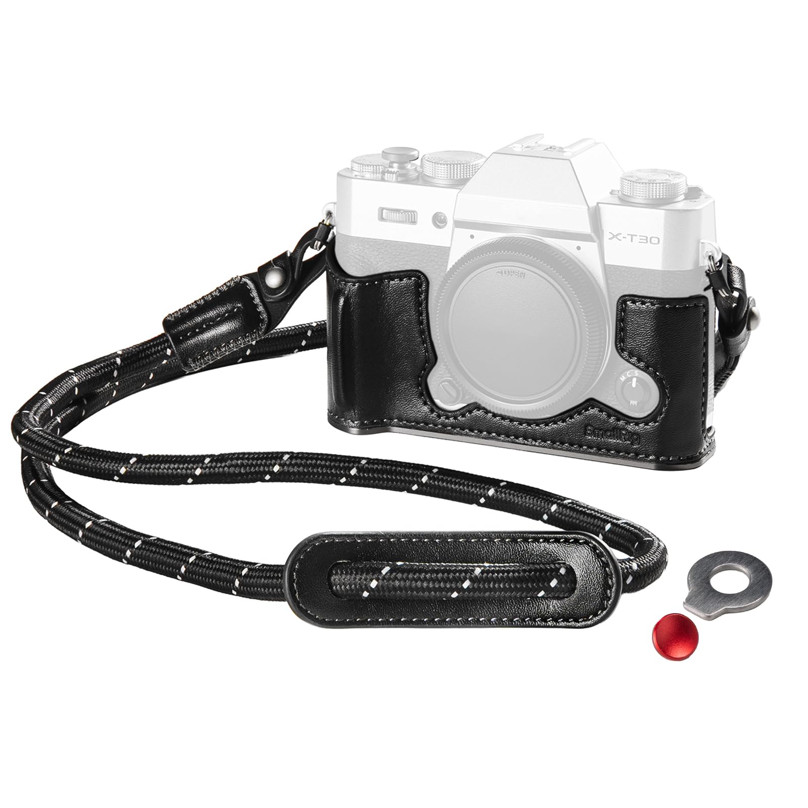 SMALLRIG Étui X-T30 III Demi-Cuir avec Bandoulière pour FUJIFILM X-T30 / X-T30 II/X-T30 III, Etui pour Appareil Photo avec Cadre en Aluminium et Capuchon de Déclencheur, Noir - 5669