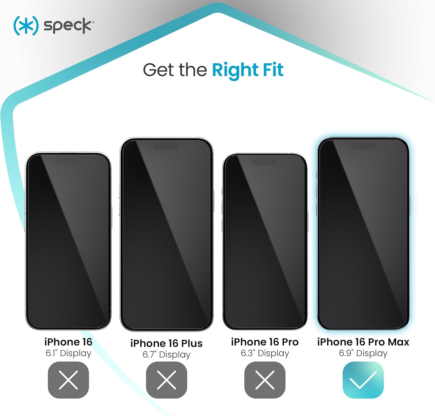 Speck ShieldView iPhone 16 Pro Max Screen Protector - Ultra-Thin 0.33mm, iPhone 16 Pro Max Glass Screen Protector- 9H Coating, Easy Installation Kit Included - Screen Protector iPhone 16 Pro Max