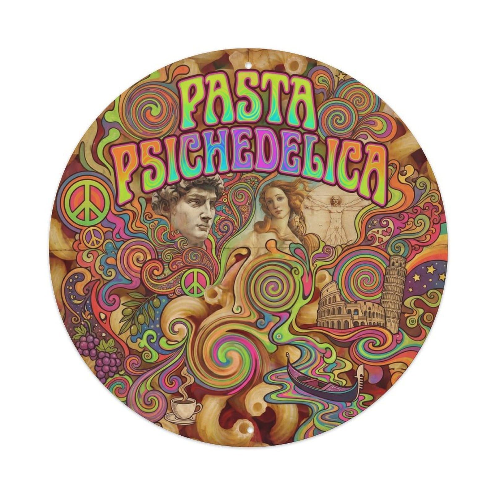 Cucina Italiana Pasta Swirl Psychedelic Food Culture Metal Tin Sign