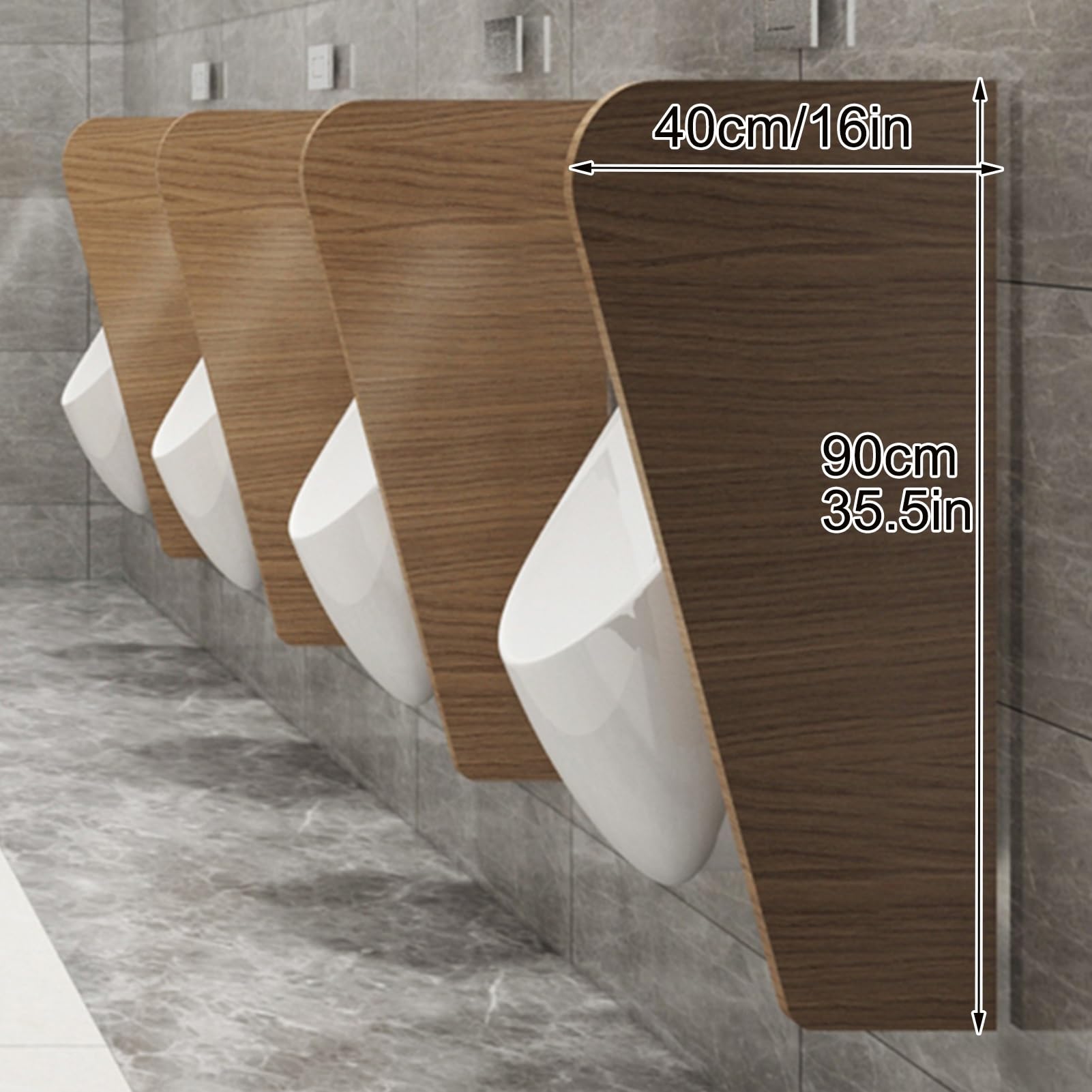 Wasserdichter Urinal-Trennwand für öffentliche Toiletten, ideal für Schulen, Einkaufszentren und öffentliche Orte, braun, 2 Stück, Urinalleitbleche für Erwachsene, einfach zu installieren und zu