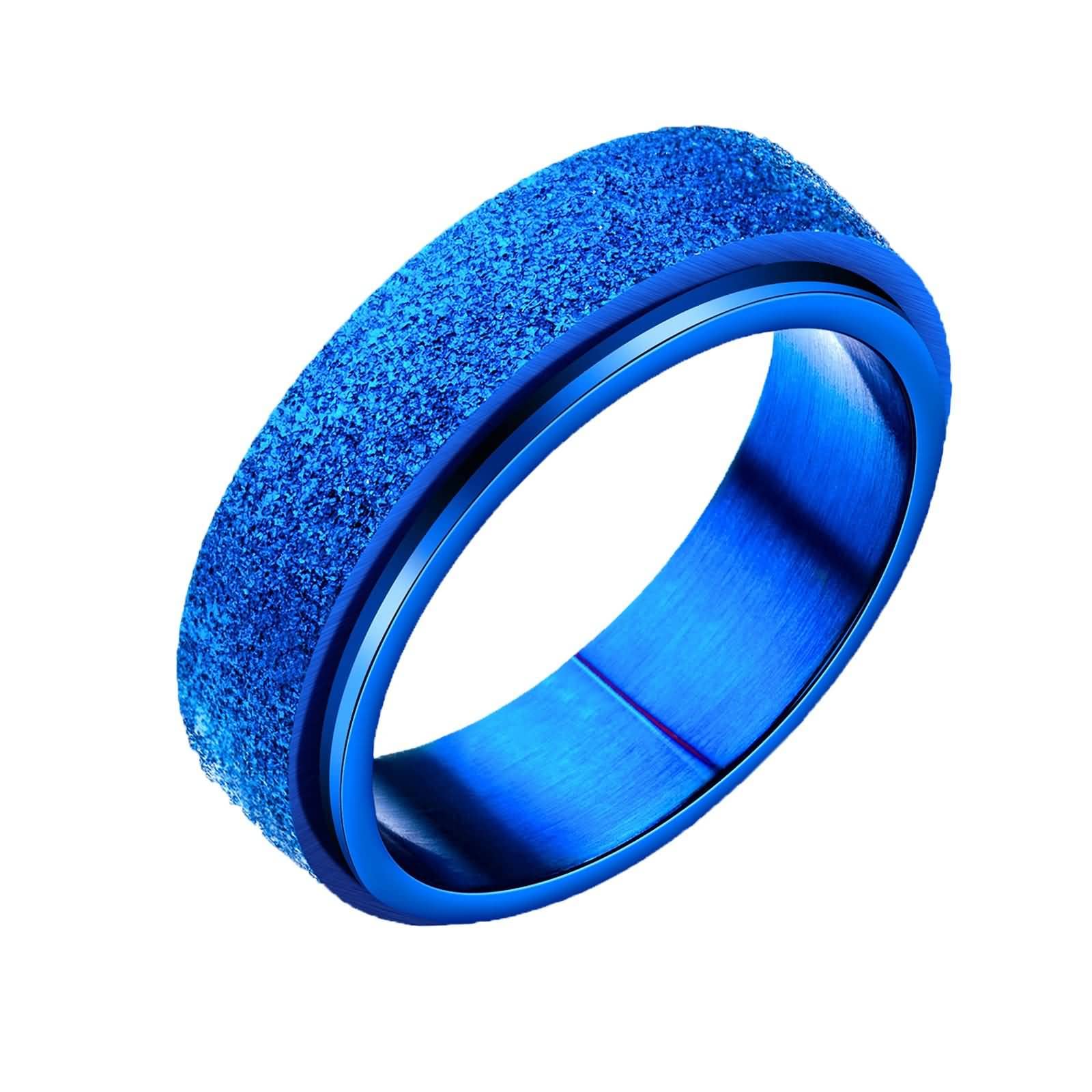 Mesnt Anillos giratorios para ansiedad, anillo giratorio de banda mate de 6 mm, oro/azul/negro/colorido/oro rosa, Sin piedras preciosas