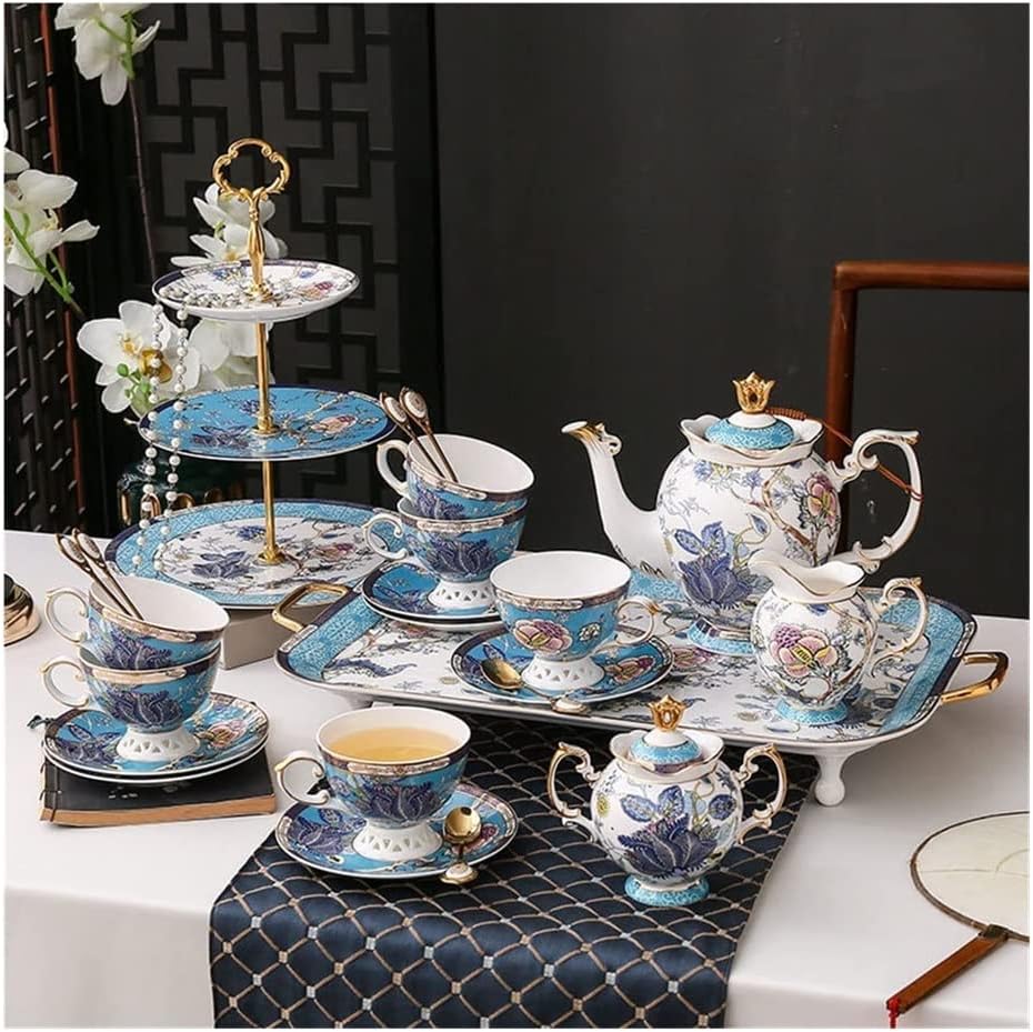 English Afternoon Tea Set, Bone China Coffee Cup, European Small Ceramic Coffee Set Coffee Pot