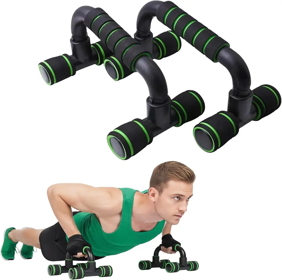 Suporte de Flexão e Exercícios Funcionais – Pegada Anatômica Antiderrapante, Protege Punhos, Leve e Portátil, Suporta 150 kg – Trabalhe Core, Peito, Tríceps e Ombros – Calistenia e Pilates Fit – Home Gym ou Viagem – Push-Up – Barra de Flexão – Paraletes (Par)