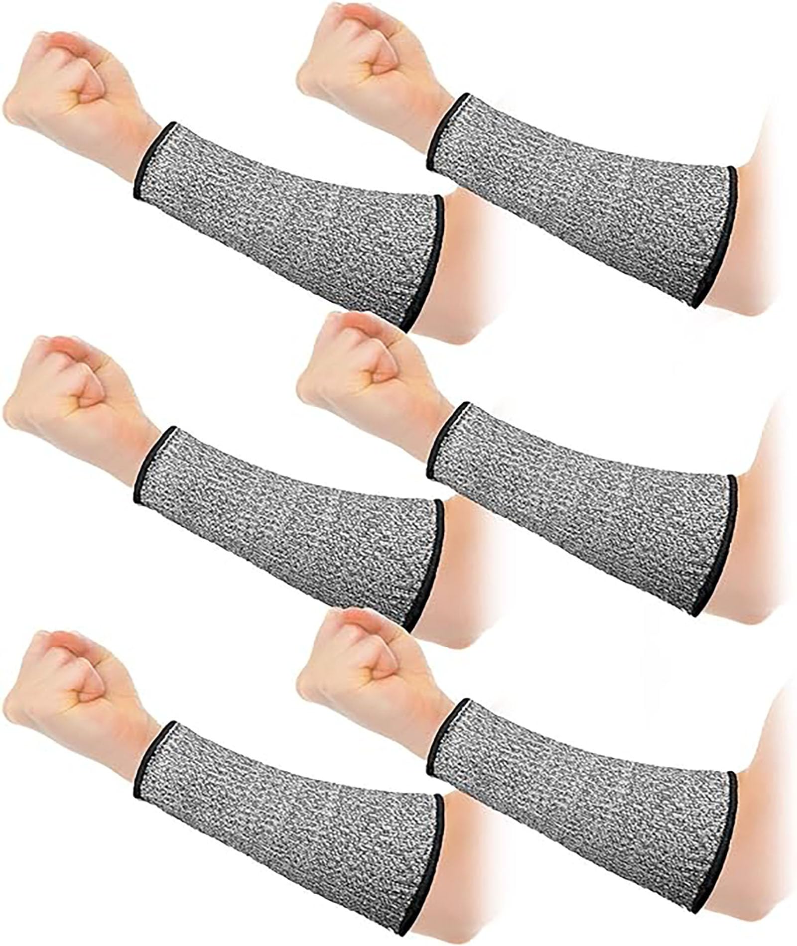 Arm Protectors, for Thin Skin, and Bruising, Cut Resistant Forearm Sleeve, Level 5, Arm Burn Protection Sleeve, 3 Pairs, Gray