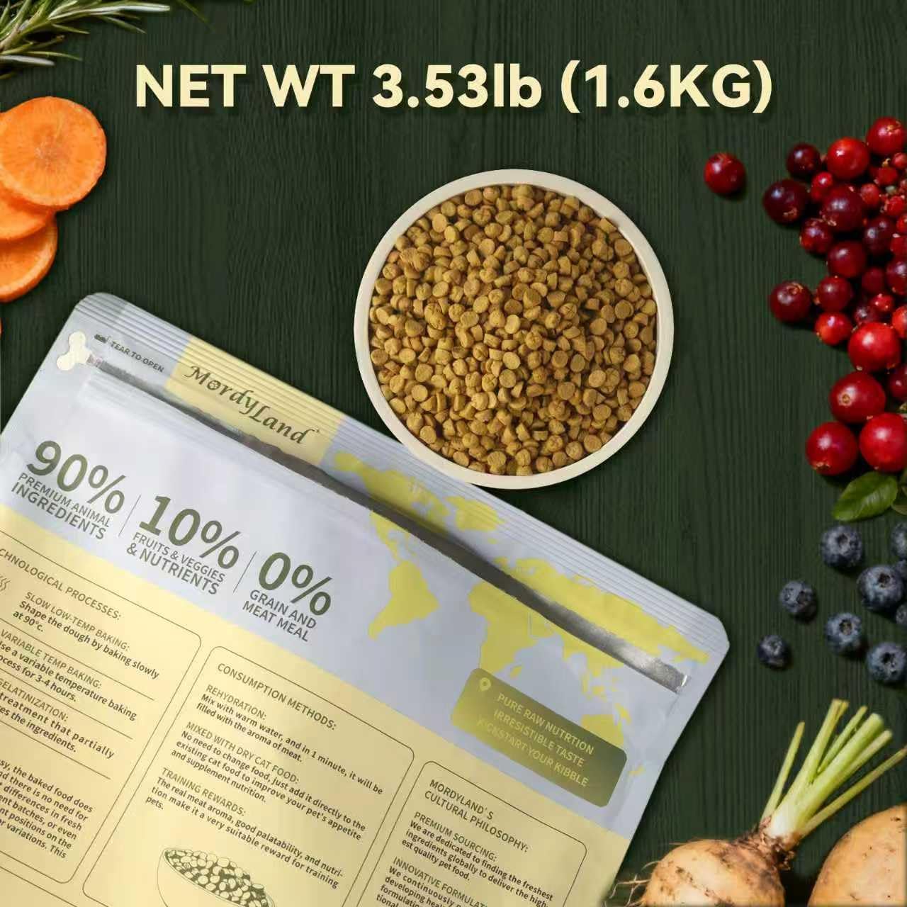 Gently Oven Baked High-Protein Dry Cat Food – 90% Chicken-Based Ingredients, Fresh Chicken as First Ingredient, Grain-Free Kibble (Original Cat Recipe(3.53lb))
