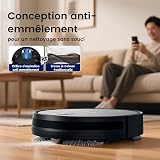 VersLife L6 Robot Aspirateur Laveur, 2 en 1 Aspirateur Robot Laveur, 4000Pa, 120 Min d'Autonomie, Alexa/WiFi/APP/Télécommande, Ricarica Automatica, pour Sols Durs, Tapis et Poils d'animaux (Noir) - 4