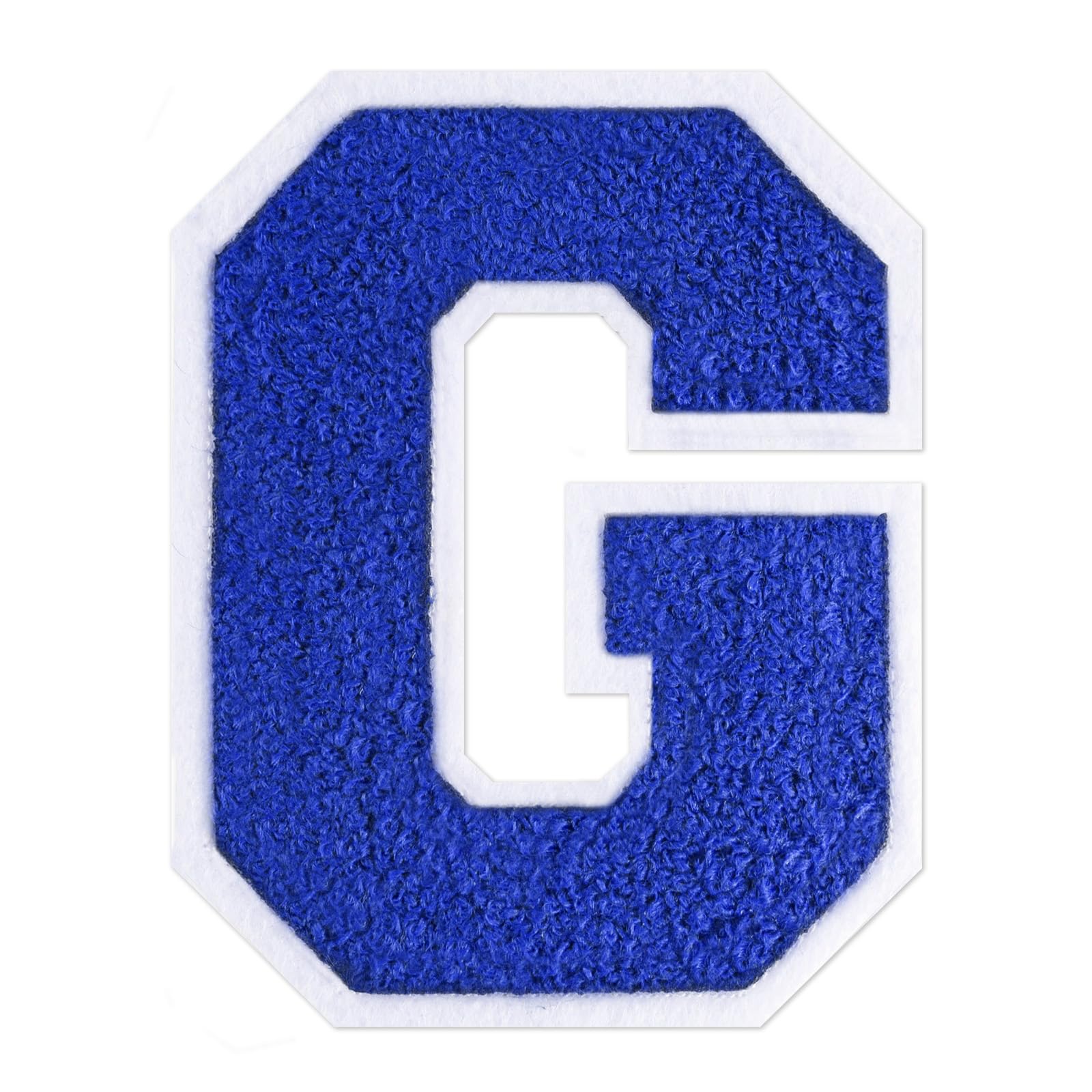QianSiLi 6.5 Inch Chenille Iron On Letters for Clothes Varsity Letter Patches Embroidered Patch Iron On Patches for Clothing Jacket/Hoodie/Varsity (Blue,G) — image 1