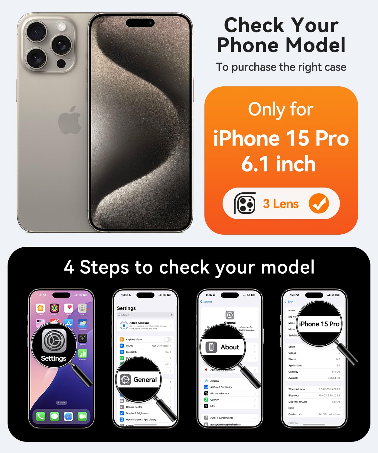 CANSHN Magnetic Compatible with iPhone 15 Pro Case - Image 2