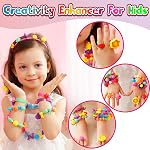 FunzBo Snap Pop Beads for Girls Toys Kids Jewelry Making Kit Pop-Bead Art and Craft Kits DIY Bracelets Necklace Hairband and Rings Toy for Age 3 4 5 6 7 8 Year Old Girl Christmas Gifts (Large)