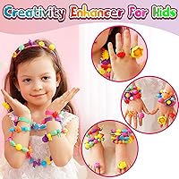 Vista 4 de FUNZBO 520+ Snap Pop Beads - Jewelry Making Kit for Kids, Arts and Crafts for Kids Ages 4-8, Toys for 3 4 5 6 Years Old Girls Valentines Day