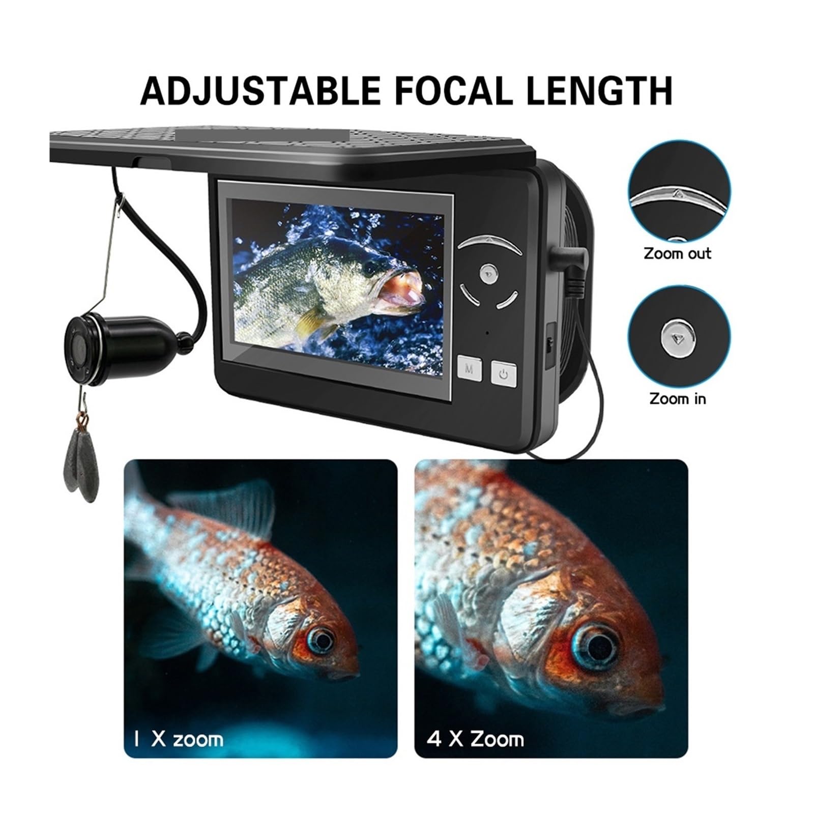 Buscador de Peces, Cámara de Pesca submarina portátil, Impermeable, con videocámara DVR y Pantalla LCD 4,3 Pulgadas for en Barco Lagos Helados(No DVR)