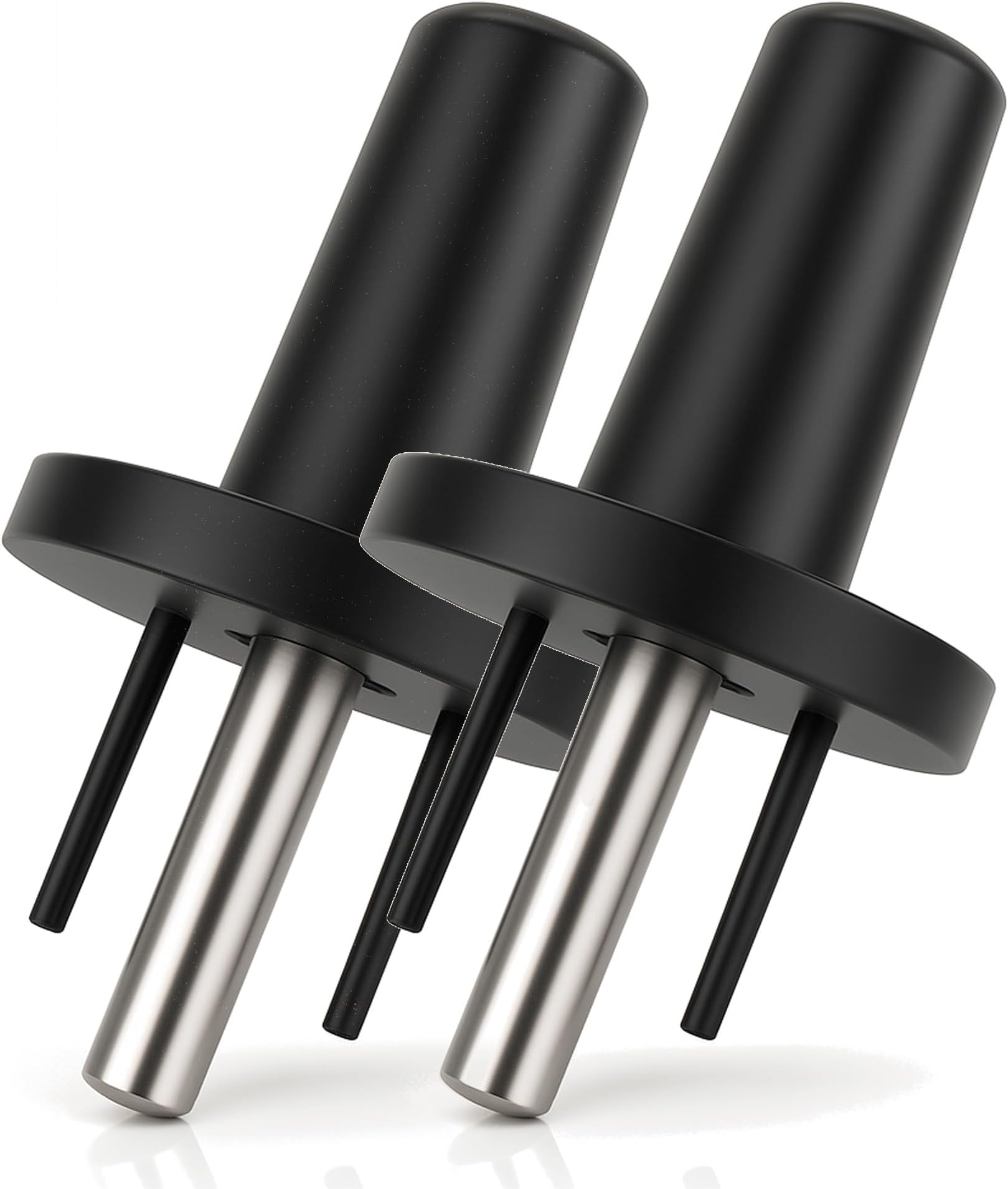 Banana Jack Outlet Black Plug Adapter,Universal Ground 3 Prong Outlet Earth Connection, ESD Control, Light Weight Unbreakable Plastic, 2 Piece, STI - DES - 09838