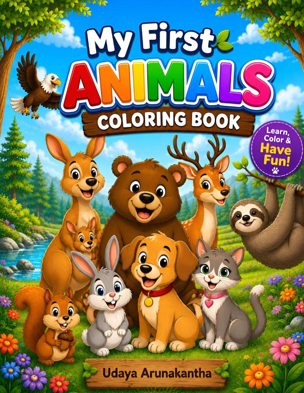 My First Animals Coloring Book: Learn color & Have Fun