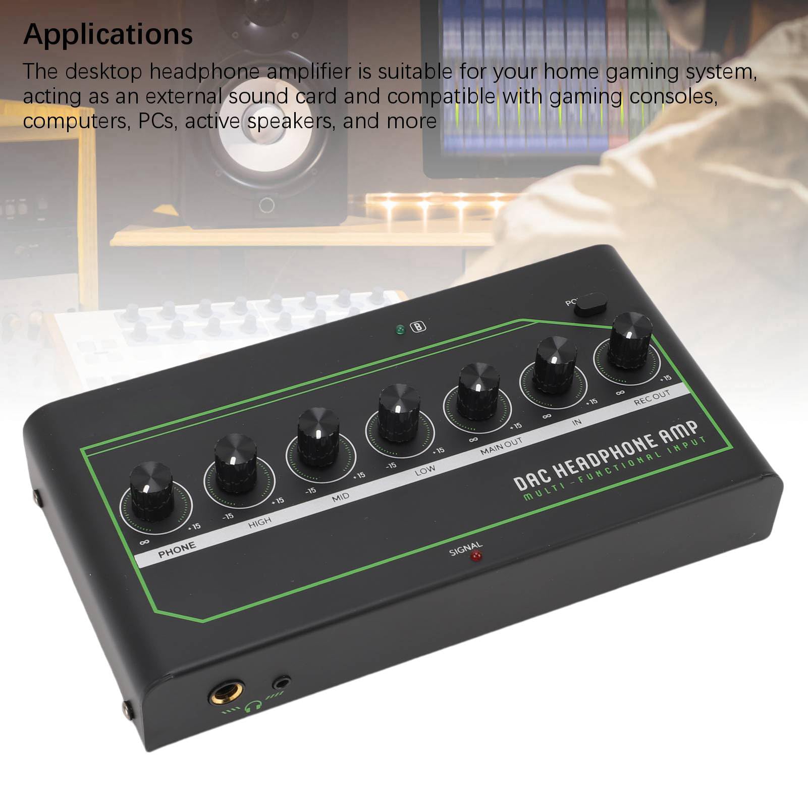 Amplificateur Casque DAC avec 3EQ, Type C 3.5mm Optique Coaxial BT
