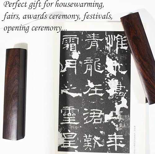Miniatura 5 de Par de caligrafía pisapapeles de madera pintura china escritura práctica de dibujo negro catalpa pisapapeles colección Soild regalo