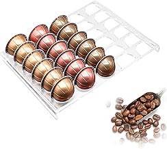 Coffee Capsule Storage Tray: Coffee Pod Holder Storage Tray Acrylic Holds, Coffee Pod Holder Storage Tray 30 Pods for Nespresso for Kitchen Home Office - Clear