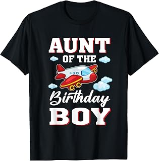 Aunt of the Birthday Boy Airplane Party T-Shirt