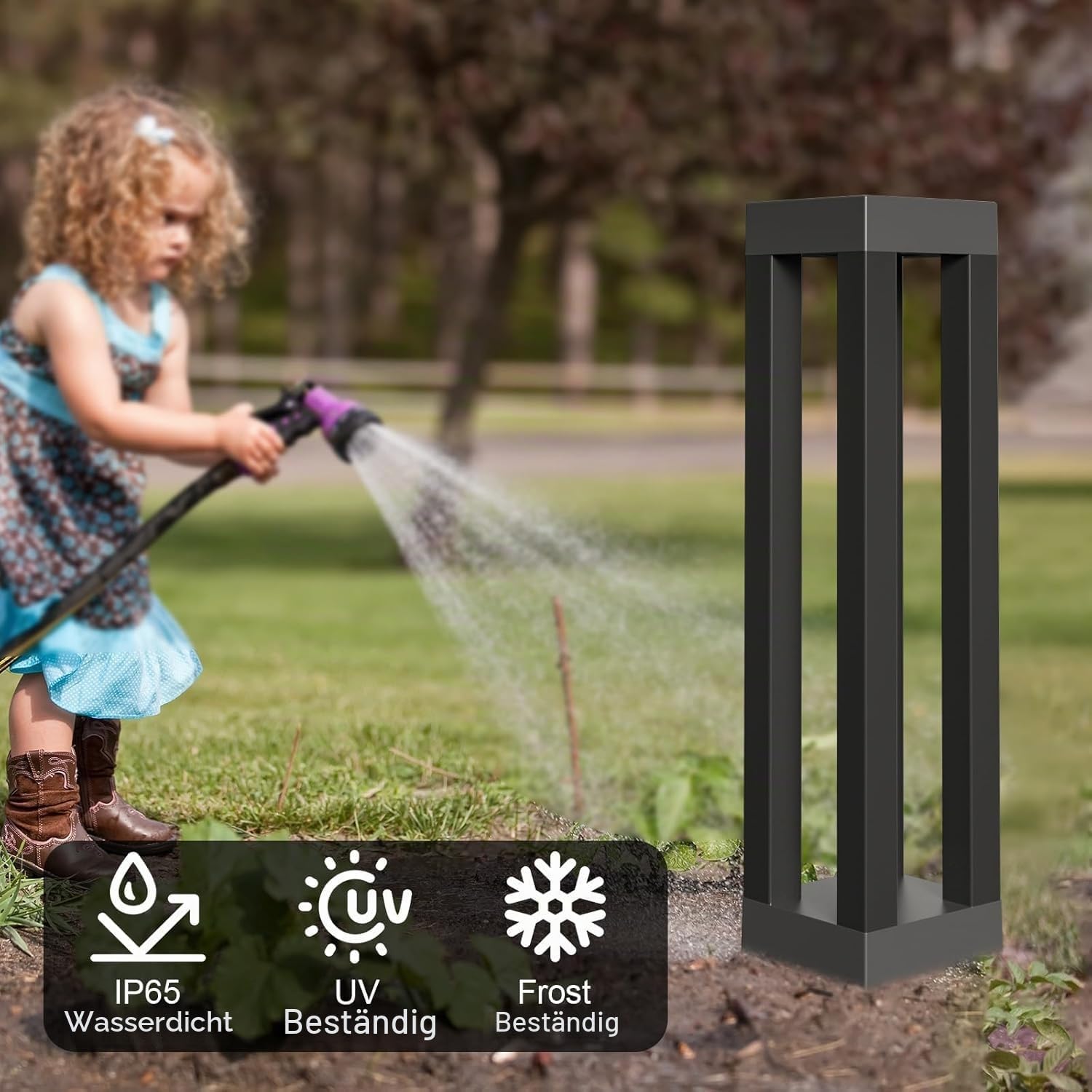 Solar-Außenbodenlampen, Edelstahl Gartenbeleuchtung, Wasserdicht, für Garten, Terrasse und Wege (4)