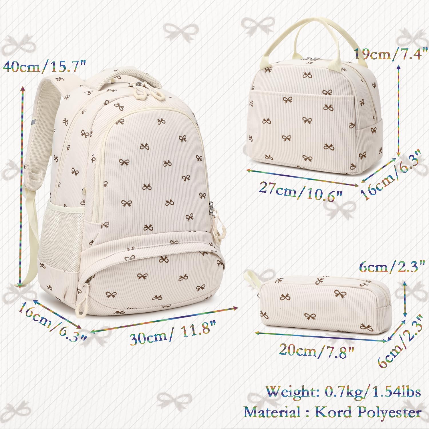 Kimwadalh Cartables Filles Primaires Sacs École CE1 CE2 Sacs à Dos Filles Primaire d'école Sac pour Enfant Girls School Backpack Set