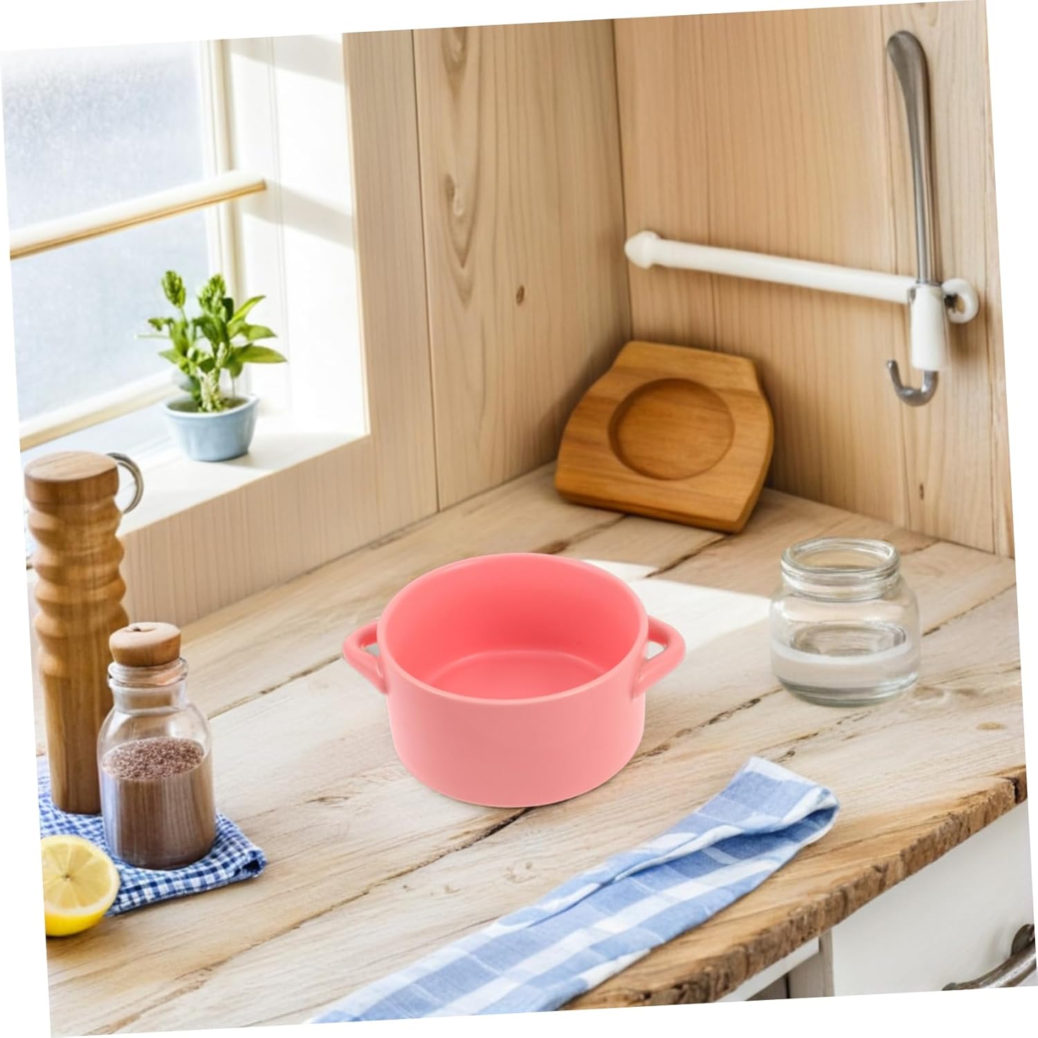 2pcs Round Ceramic Baking Dish with Handles Porcelain Bakeware for Casseroles Lasagna and Pies for Home and Restaurant Cooking