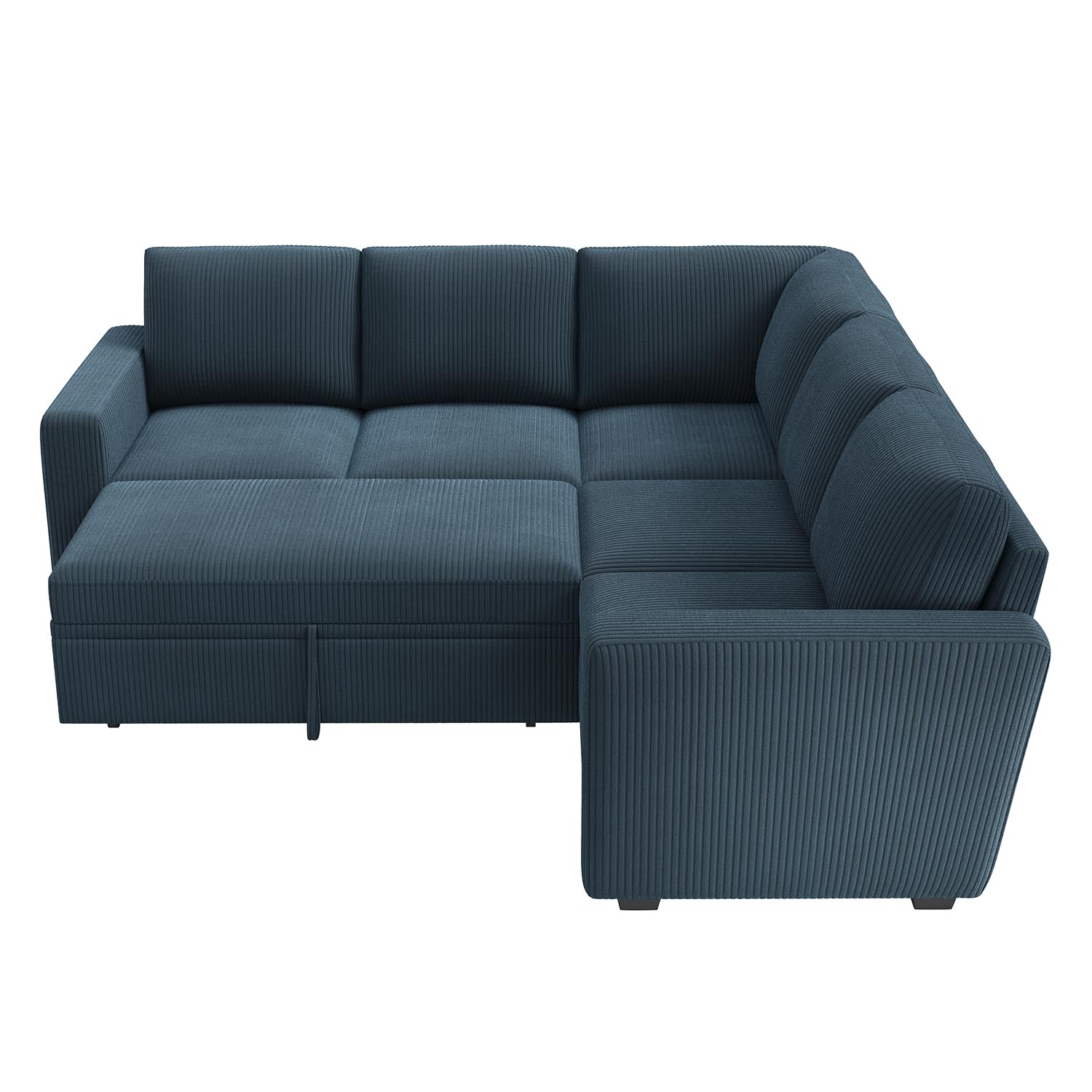 HONBAY Modular Sectional Sleeper Couch with Pull Out Bed, Corduroy L ...