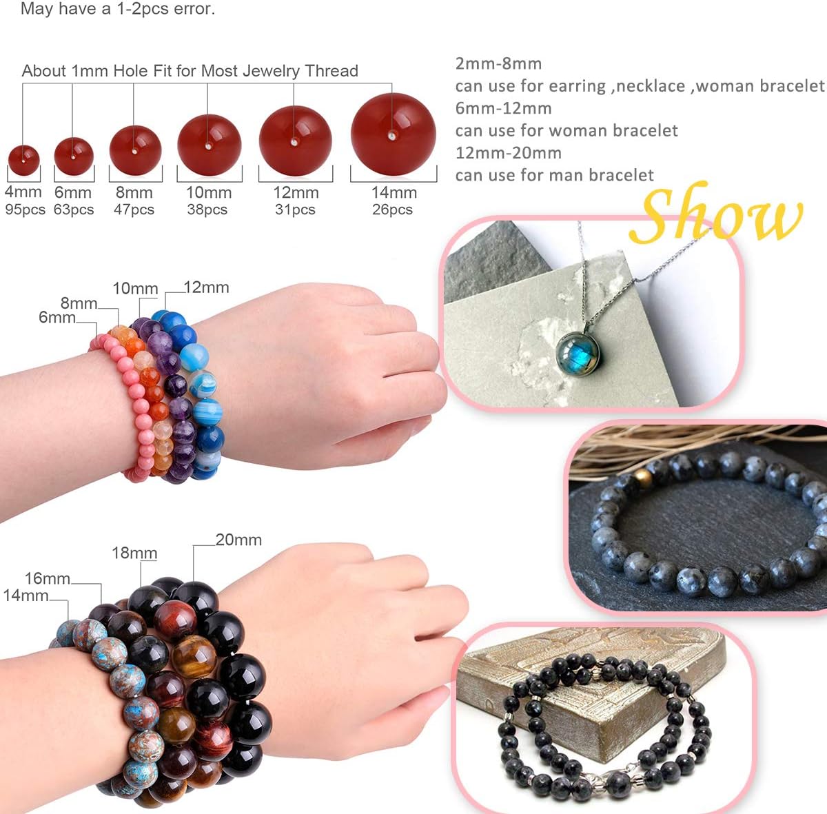 GEM-Inside Natural 8mm AA Grade Blue Rainbow Labradorite Gemstone Loose Beads Round Crystal Energy Stone Power for Jewelry Making 15'' Aa Opaque Labradorite 8mm