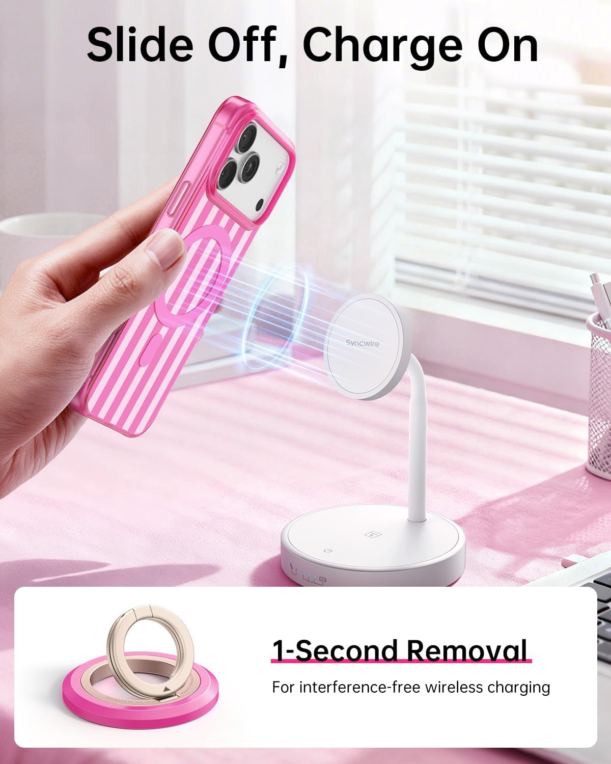 SYNCWIRE for MagSafe Phone Grip, Valentine's Galentine's Day Birthday Gifts for Her Women Mom Girlfriend Best Friends Sister Wife Teen Girl Magnetic Phone Ring Holder Kickstand - Image 8