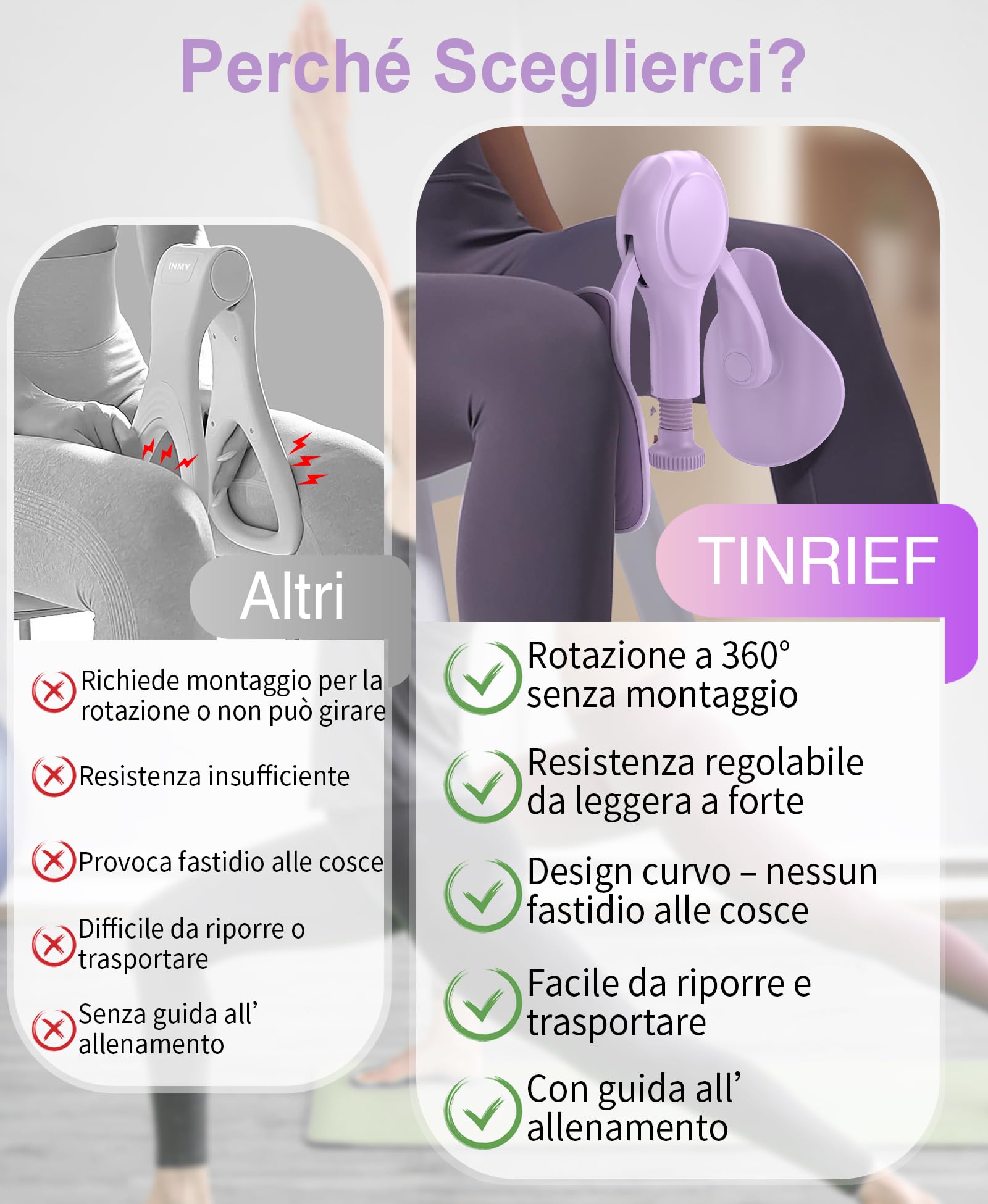 TINRIEF Esercizi di Kegel per le cosce e i muscoli del collo