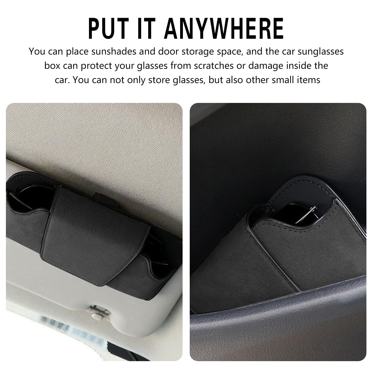 Porte-lunettes De Voiture JNNJ - Autocollant Universel - Protection Velours Intérieur