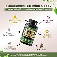 Vista 3 de Gade Nutrition Ashwagandha con raíz de maca, Epimedium, suplemento de turkesterona, Tribulus Terrestris, Panax Ginseng 90 cápsulas vegetales