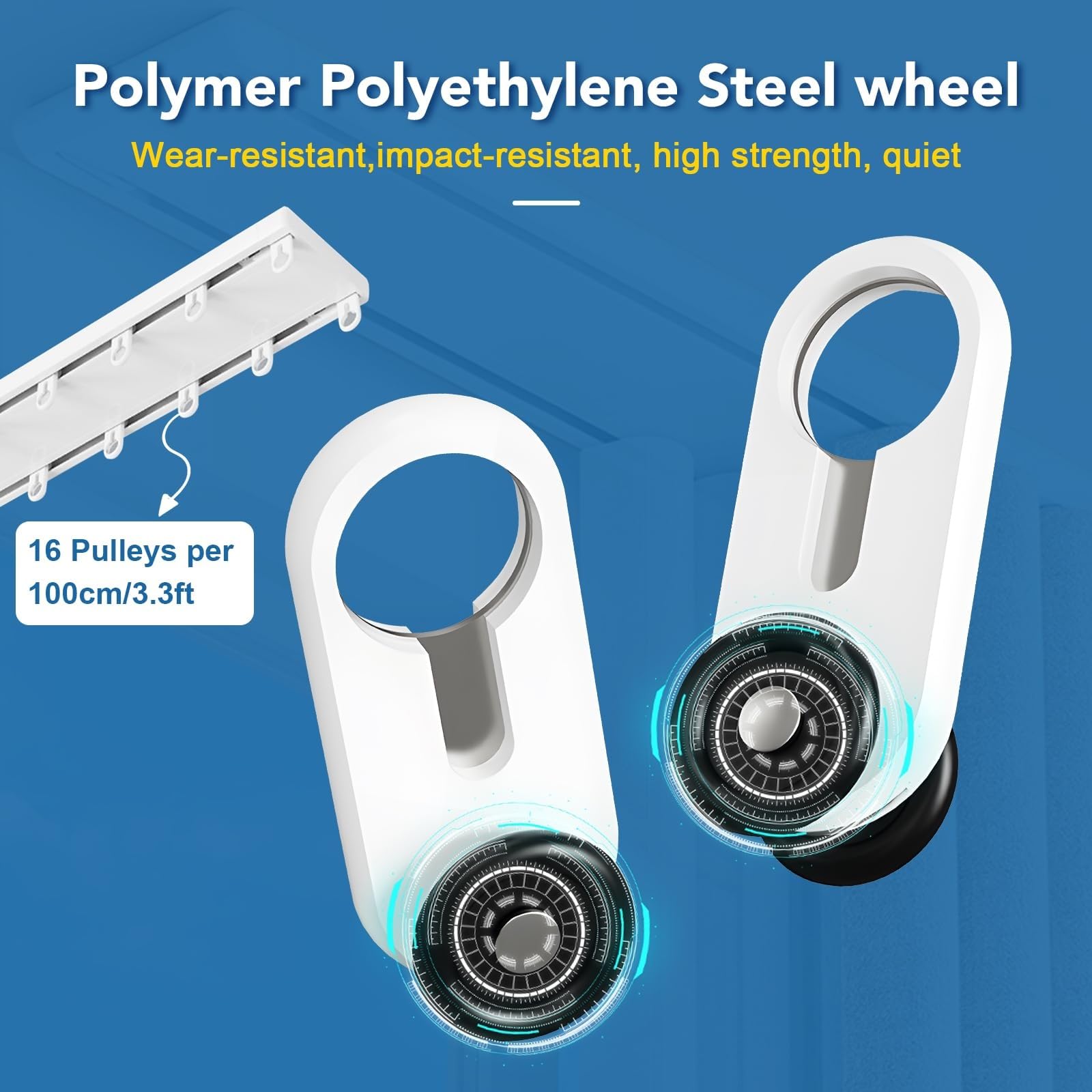 Wytrzymały aluminiowy dwurzędowy system szyn przesuwnych - cicha perforowana konstrukcja do przegród pomieszczeń, idealny do salonu i sypialni, długość 2 m / 6.6ft
