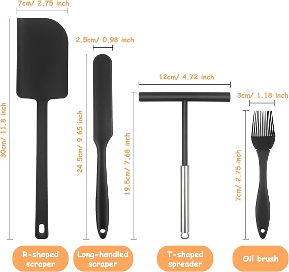 4 Pcs Crepe Pancake Spreaders and Spatula, for Cooking and Baking