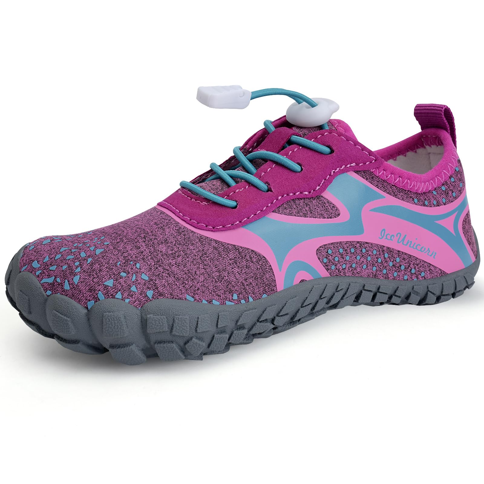 IceUnicorn Badeschuhe Junge Barfußschuhe Kinder Strandschuhe Mädchen Atmungsaktiv Wanderschuhe Traillaufschuhe(Rose,29EU)