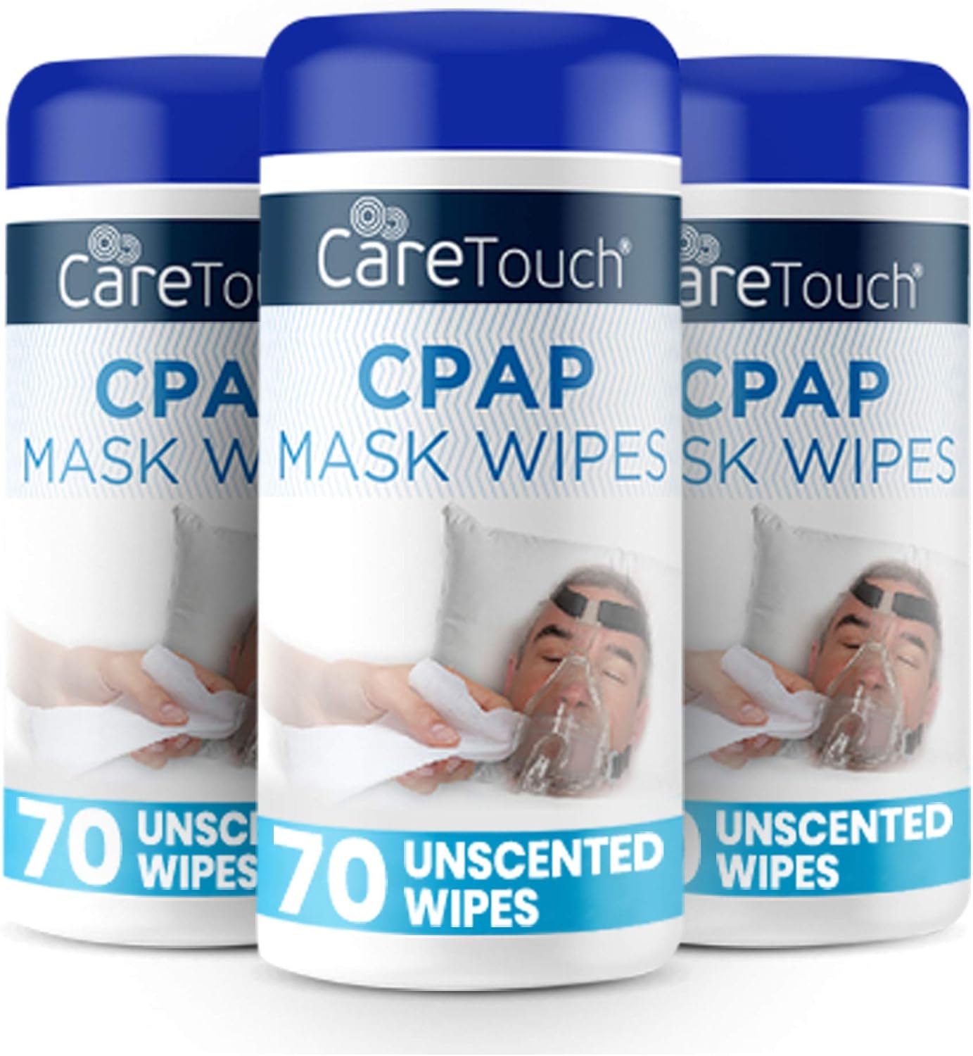 Care Touch CPAP Wipes - Unscented | CPAP Cleaner | 3 Packs of 70 Unscented CPAP Mask Cleaning Wipes (210 Total) : Health & Household