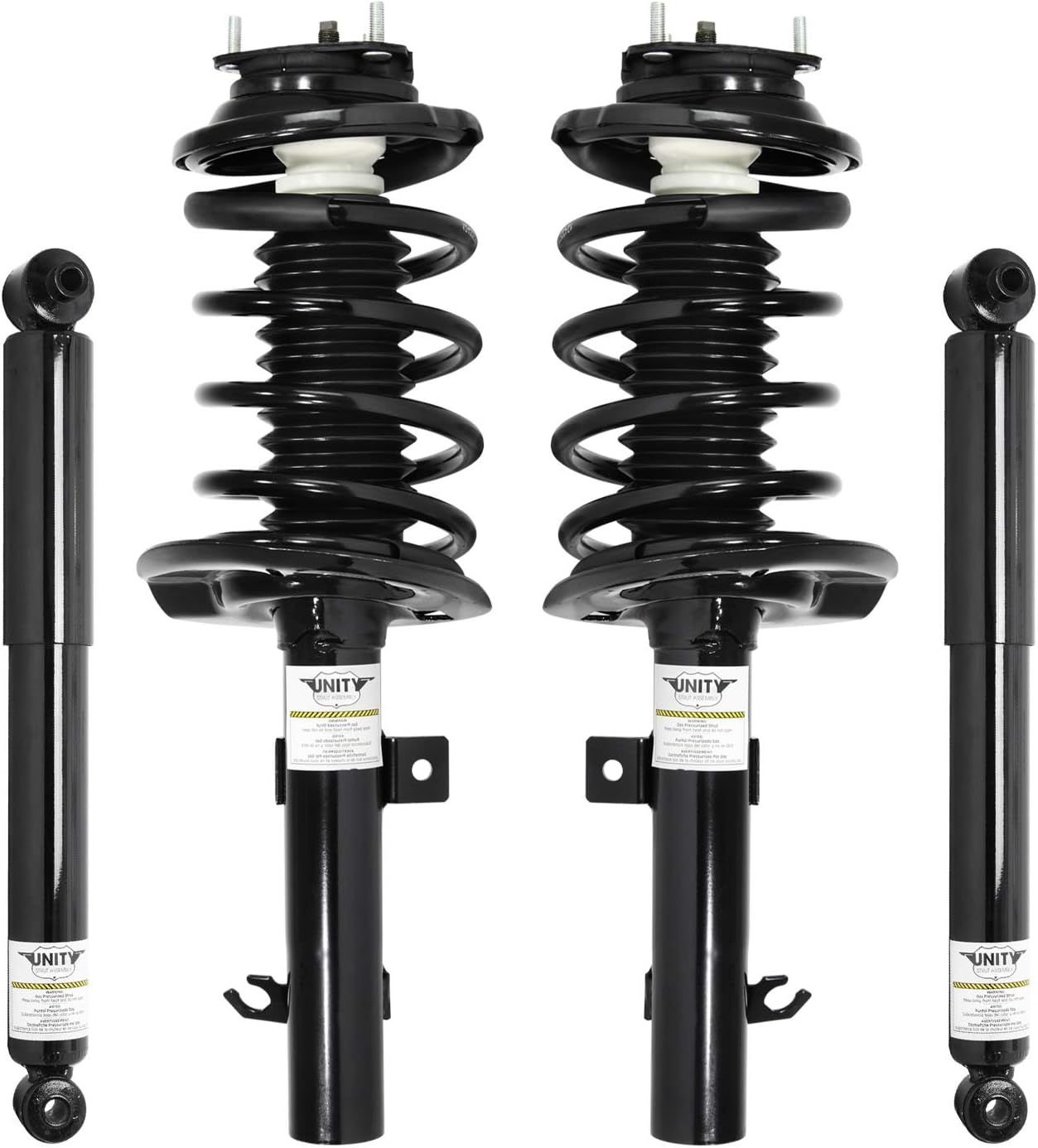 UNITY AUTOMOTIVE 4-11083-252020-001 4 Wheel Complete Strut Assembly with Gas Shock Kit 2006-2007 Ford Focus