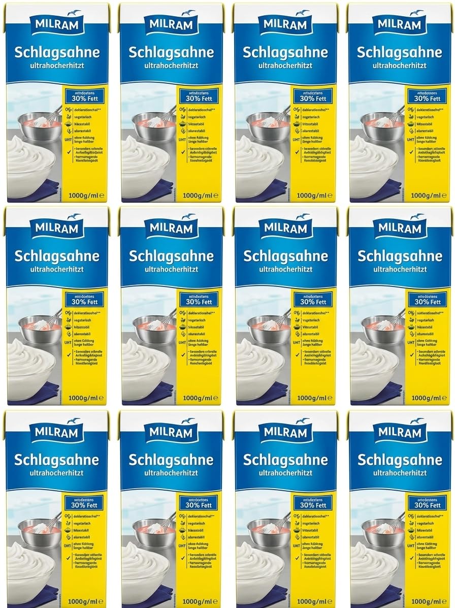 minafood Bundle für Schlagsahne UHT 12x1000ml + Notizblock