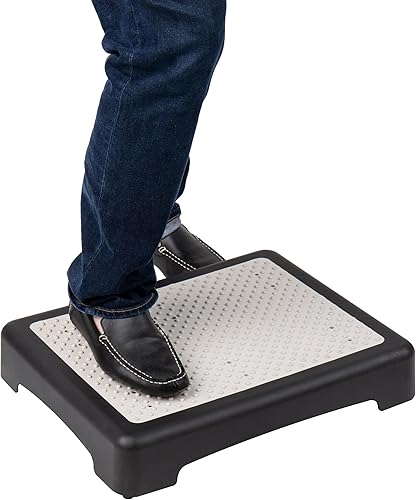 Mind Reader Anchor Collection - Escalón elevador de plataforma para interiores y exteriores, blanco y negro