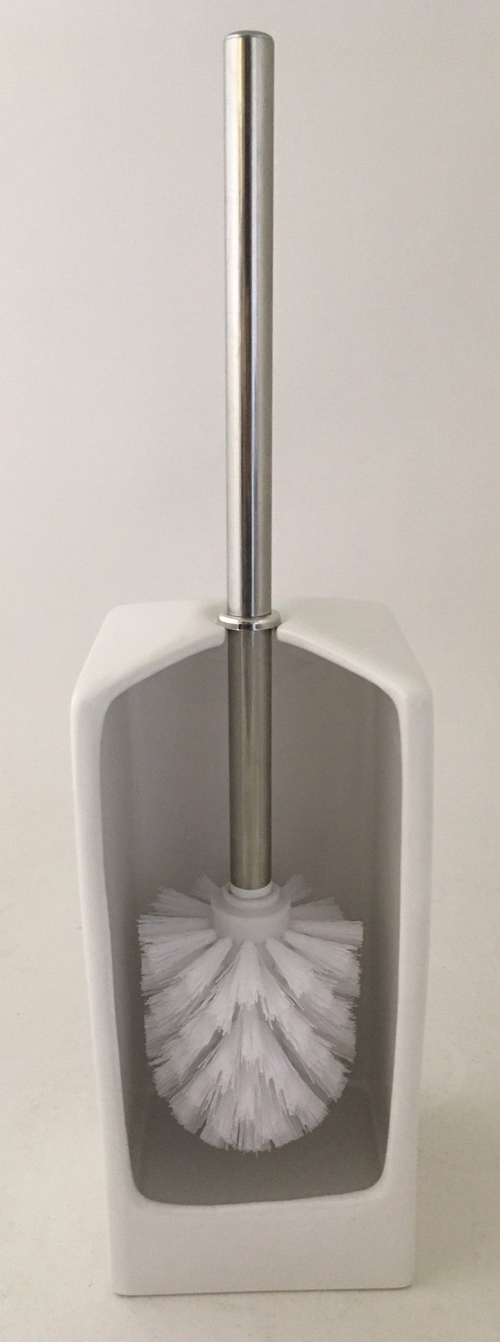 Flair 998196 scopino rettangolare Ø 10 x 22 cm in ceramica bianco con testa di ricambio