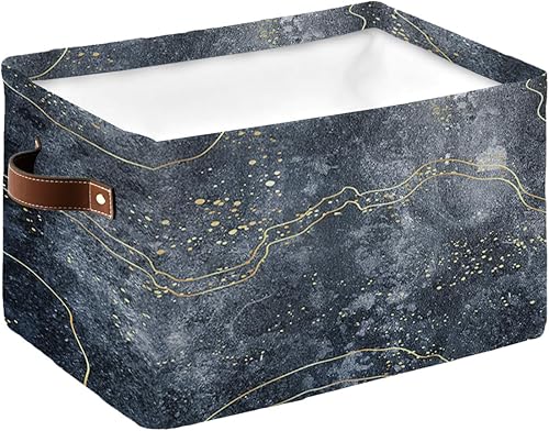 Cesta de almacenamiento gris degradado para organizar estantes, cajas de almacenamiento plegables con asa, líneas amarillas modernas, arte