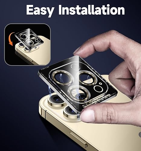 Miniatura 3 de MAGIC JOHN Juego de 2 protectores de lente de cámara para iPhone 14 ProiPhone 14 Pro Max, modo de disparo nocturno Anillo individual de metal Ultra
