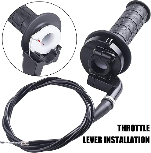 Miniatura 5 de Kit de mango de cable de acelerador giratorio de 7/8 pulgadas de 0.866 in para 50, 90, 110, 125, 140, 196, 212 cc, con botón de interruptor de