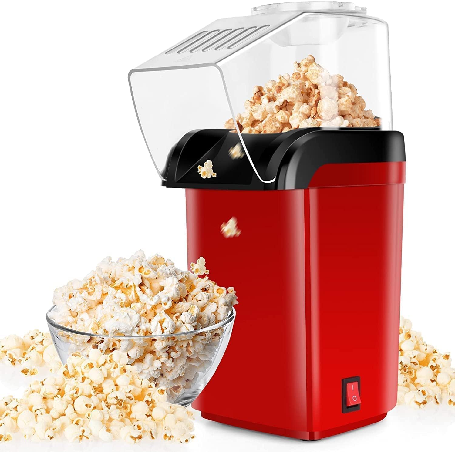 Electric Popcorn Maker Machine – Hot Air Popcorn Popper for Home, Oil-Free Healthy Snacks, Quick Pop Corn Maker for Movie Nights & Parties