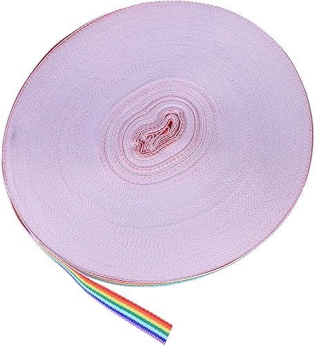 Miniatura 10 de EXCEART Cinta de poliéster de doble cara con rayas coloridas para manualidades paquete de regalo 04in 1640ftrollo rojo blanco y azul